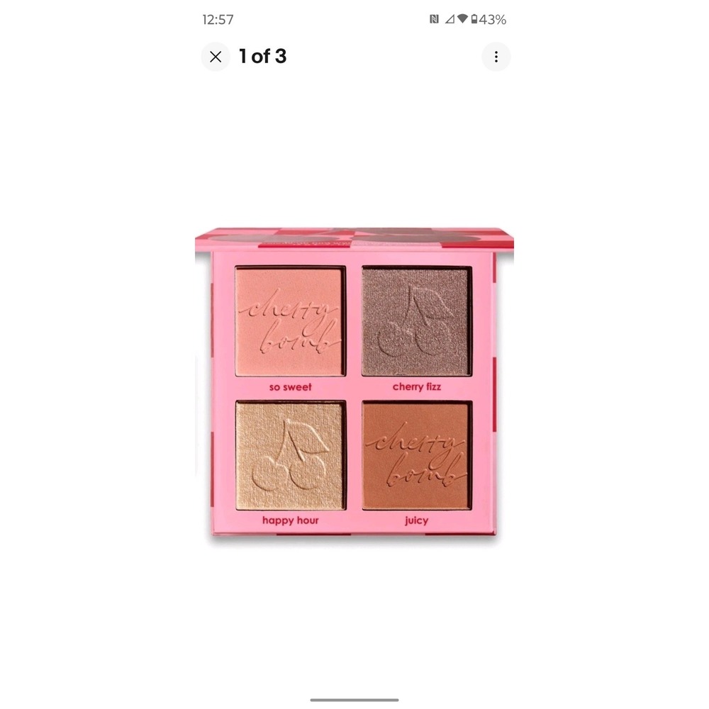 Ciaté London Cherry Bomb Blush & Highlighter Palette Vegan 0.56 oz